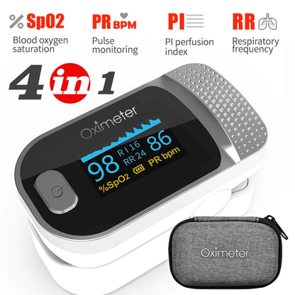 Finger Pulse Oximeter SPO2 PR PI RR Blood Oxygen Saturation Meter - DOFIBA