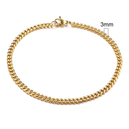 3-11mm Chain Bracelet for Men Stainless Steel - DOFIBA