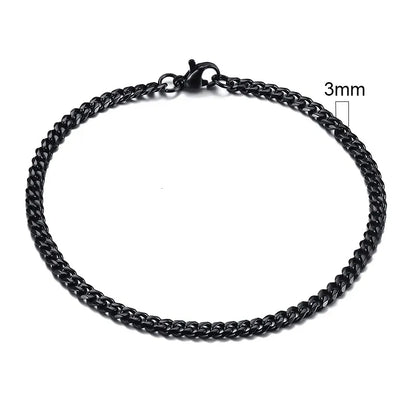 3-11mm Chain Bracelet for Men Stainless Steel - DOFIBA