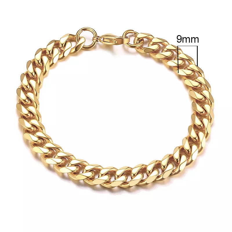 3-11mm Chain Bracelet for Men Stainless Steel - DOFIBA