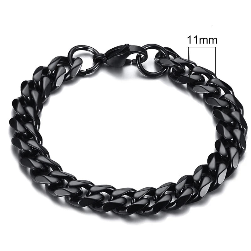 3-11mm Chain Bracelet for Men Stainless Steel - DOFIBA