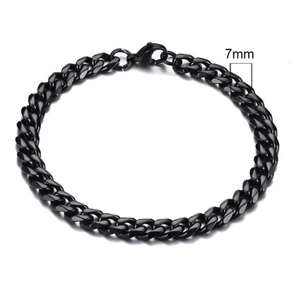 3-11mm Chain Bracelet for Men Stainless Steel - DOFIBA