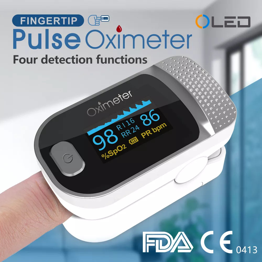 Finger Pulse Oximeter SPO2 PR PI RR Blood Oxygen Saturation Meter - DOFIBA