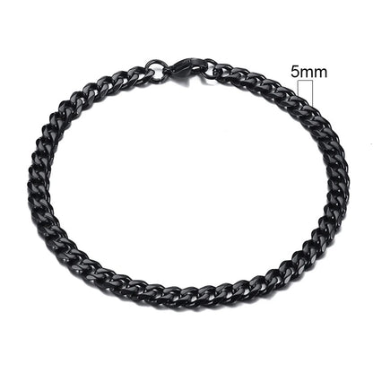 3-11mm Chain Bracelet for Men Stainless Steel - DOFIBA