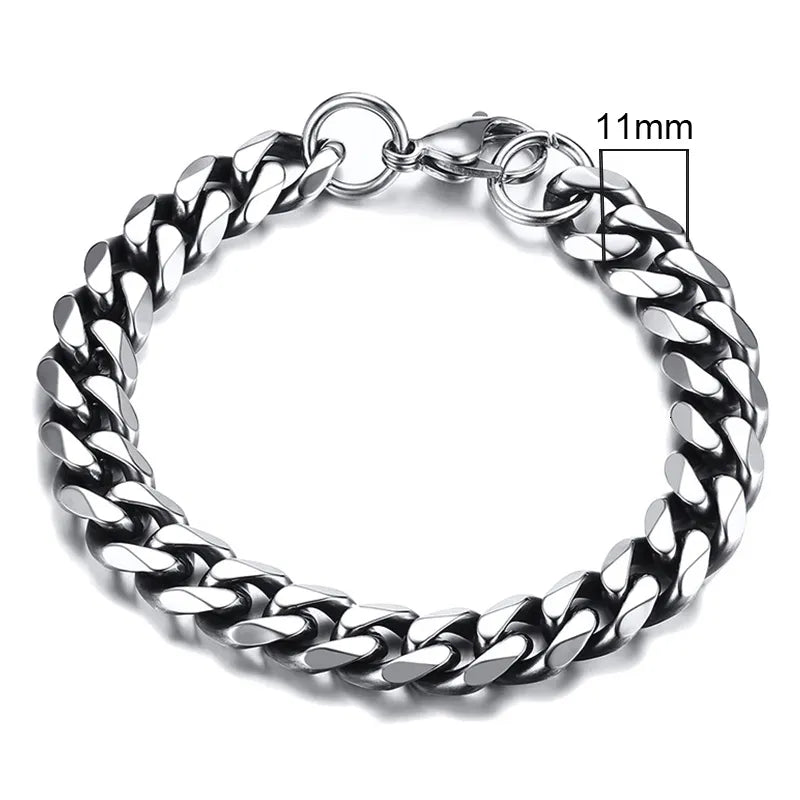 3-11mm Chain Bracelet for Men Stainless Steel - DOFIBA