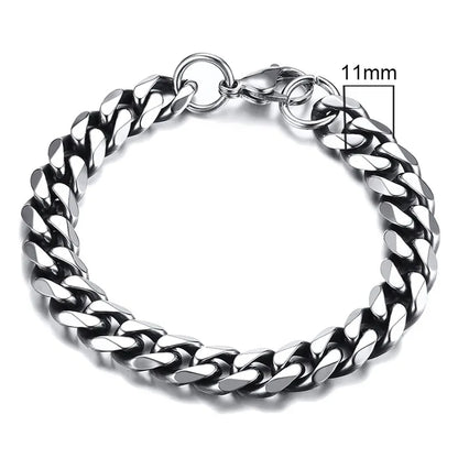 3-11mm Chain Bracelet for Men Stainless Steel - DOFIBA