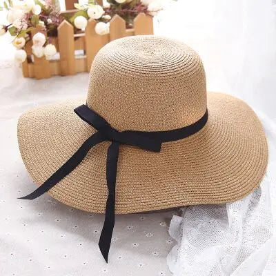 Wide Brim Floppy Straw Summer Hat - DOFIBA