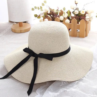 Wide Brim Floppy Straw Summer Hat - DOFIBA