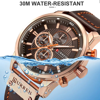 Watch Men Leather Sports Watches Men's Army Military Quartz - DOFIBA