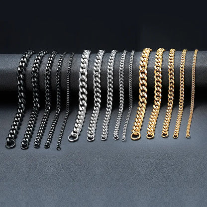 3-11mm Chain Bracelet for Men Stainless Steel - DOFIBA