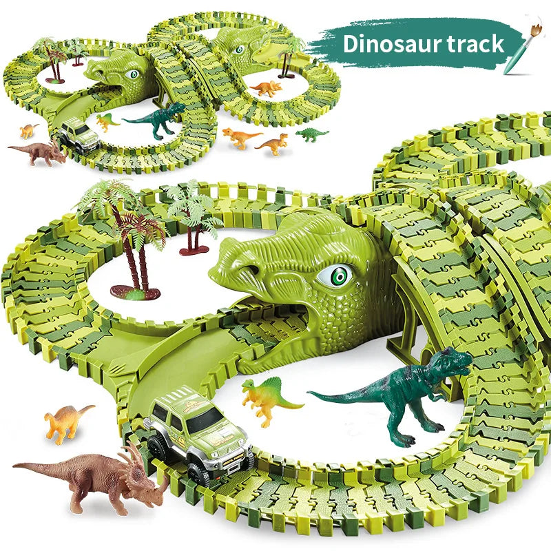 DIY Plastic Dinosaur Racing Track Set - DOFIBA