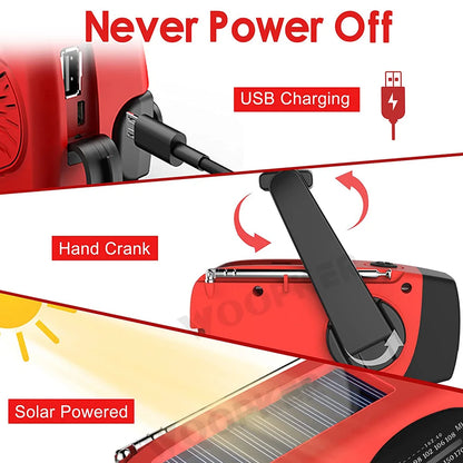 Woopker Multifunctional Solar Radio With Hand Crank FM/AM - DOFIBA