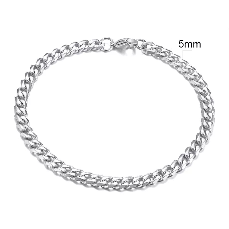 3-11mm Chain Bracelet for Men Stainless Steel - DOFIBA