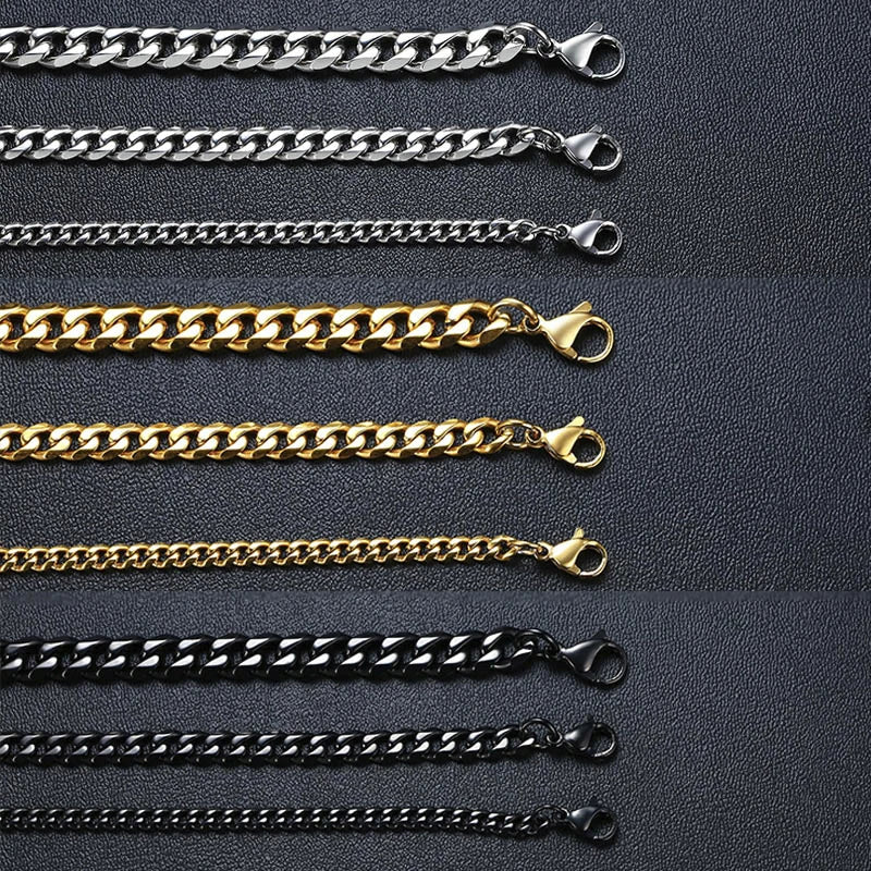 3-11mm Chain Bracelet for Men Stainless Steel - DOFIBA