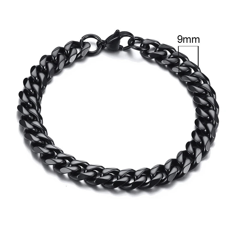 3-11mm Chain Bracelet for Men Stainless Steel - DOFIBA