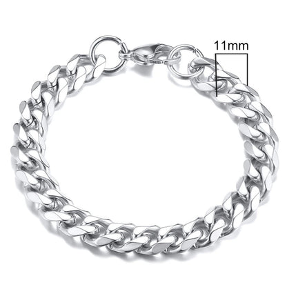 3-11mm Chain Bracelet for Men Stainless Steel - DOFIBA