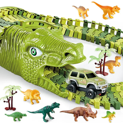 DIY Plastic Dinosaur Racing Track Set - DOFIBA