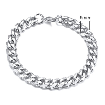 3-11mm Chain Bracelet for Men Stainless Steel - DOFIBA