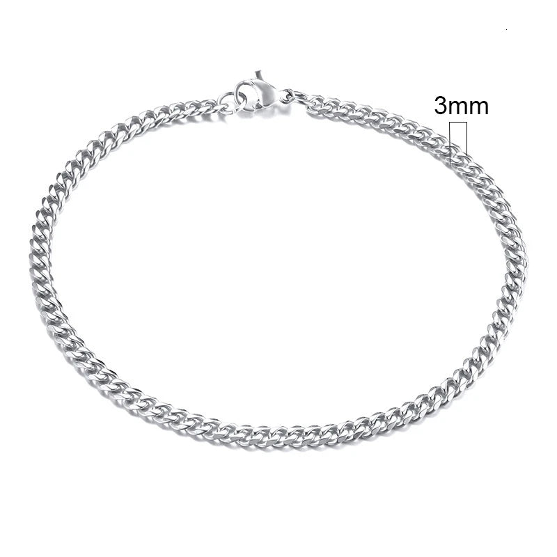 3-11mm Chain Bracelet for Men Stainless Steel - DOFIBA