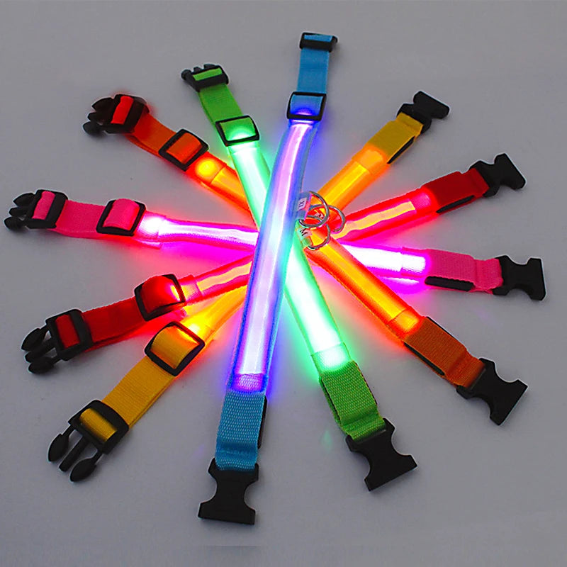 Bright LED Multi-coloured Dog Collar - DOFIBA