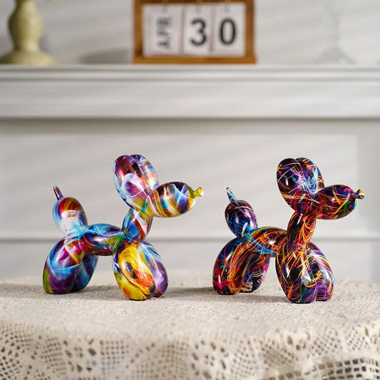 Resin Graffiti Balloon Dog Figurines - DOFIBA