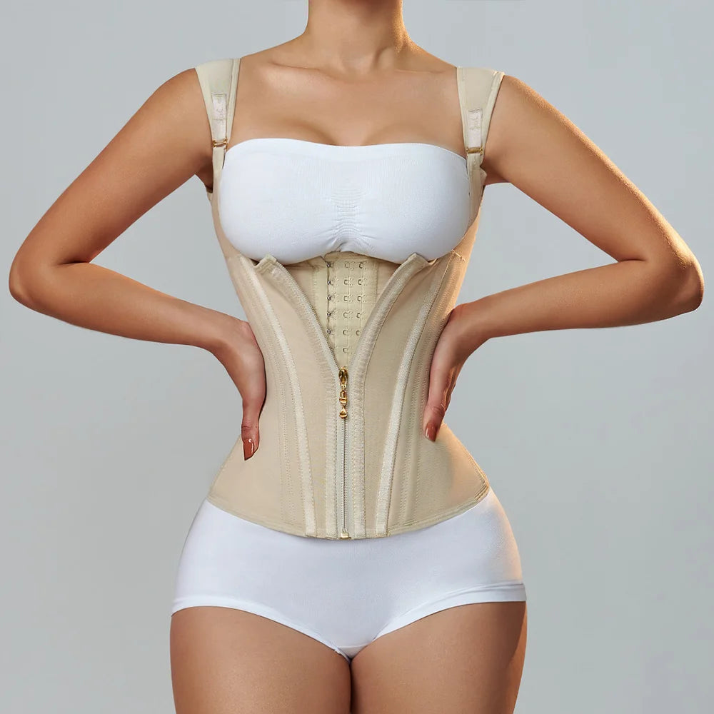 Colombian Girdles Corset With Row Buckle and Zipper - DOFIBA