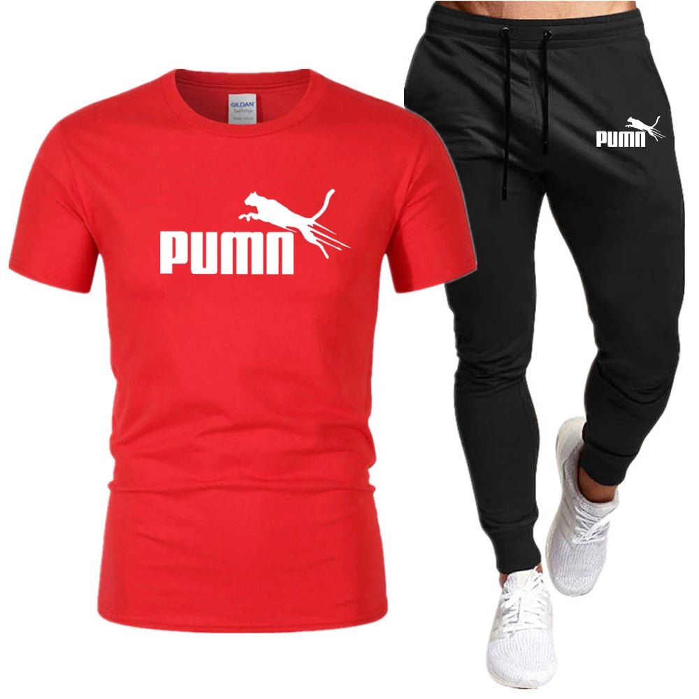 Cotton T-Shirt And Pants Set For Men - DOFIBA