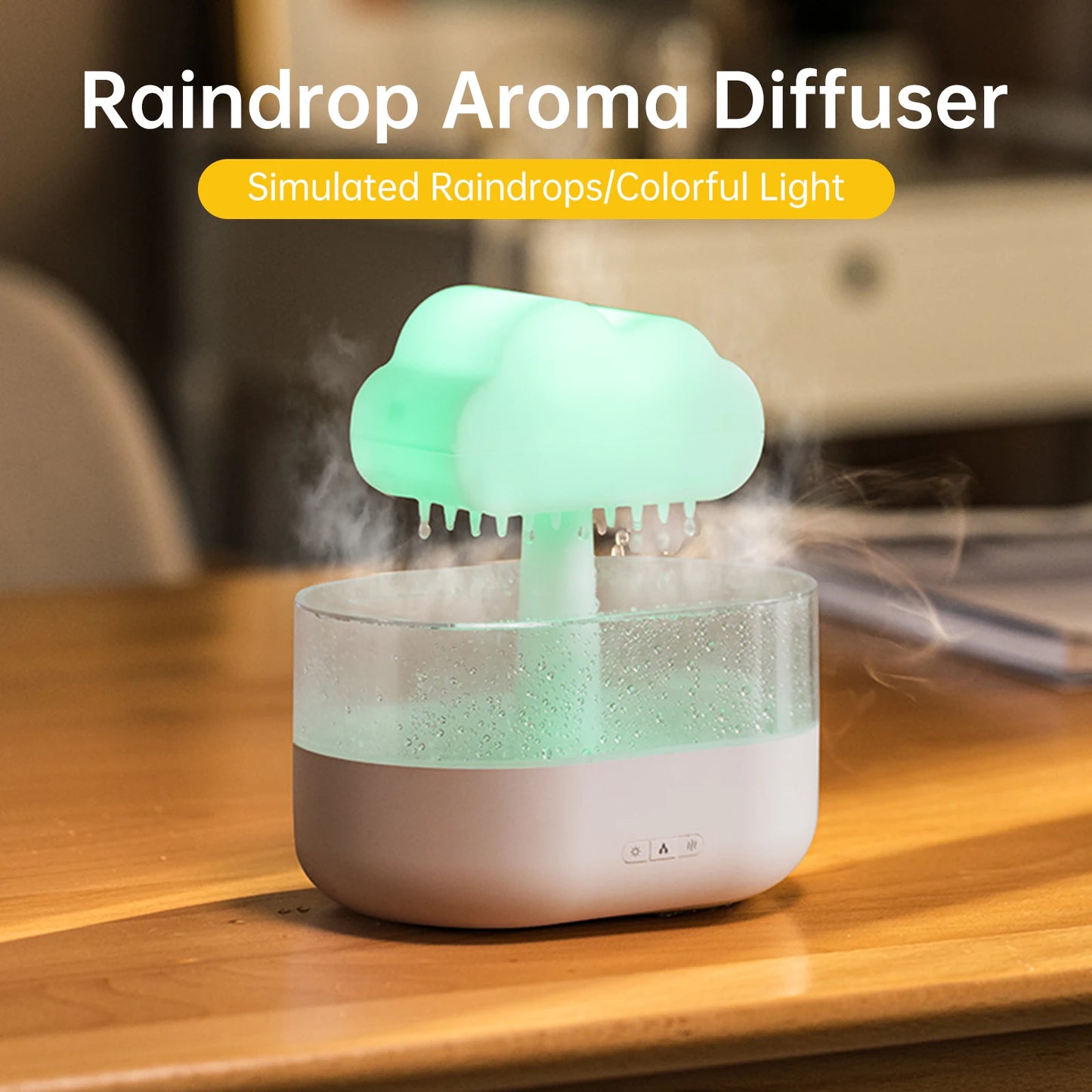 Raindrop Colorful Night Light Mushroom Humidifier