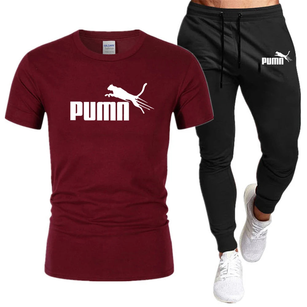 Cotton T-Shirt And Pants Set For Men - DOFIBA