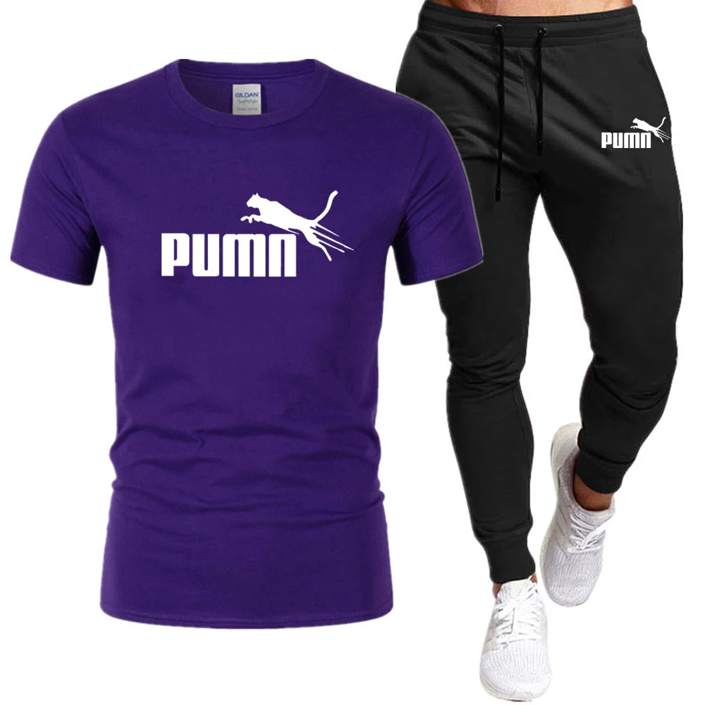 Cotton T-Shirt And Pants Set For Men - DOFIBA