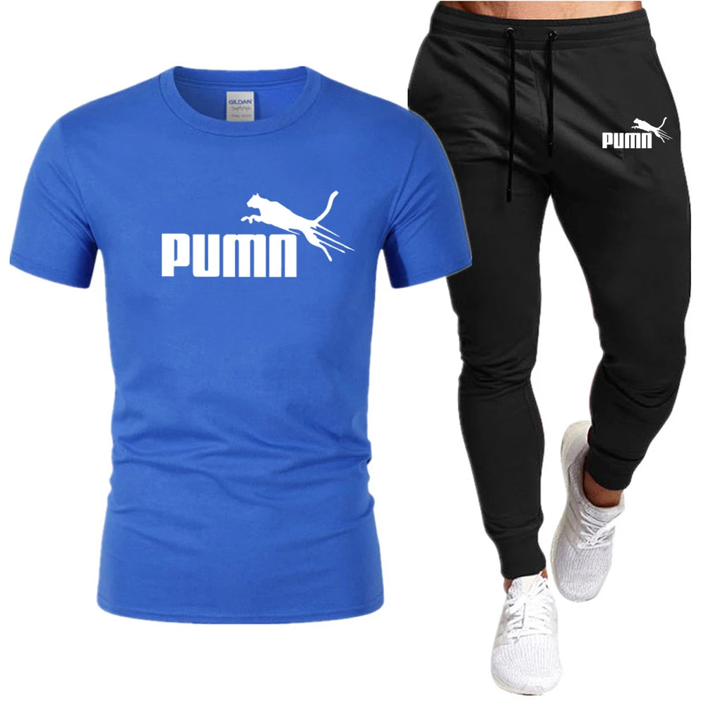 Cotton T-Shirt And Pants Set For Men - DOFIBA