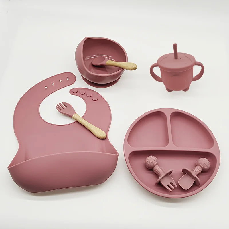 Children's Dishes Set Baby Silicone Tableware - DOFIBA