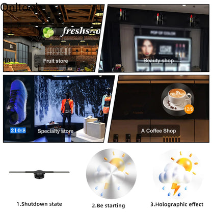 42-100CM Wifi Display 3D Fan Hologram Three-Dimensional Projector Lamp