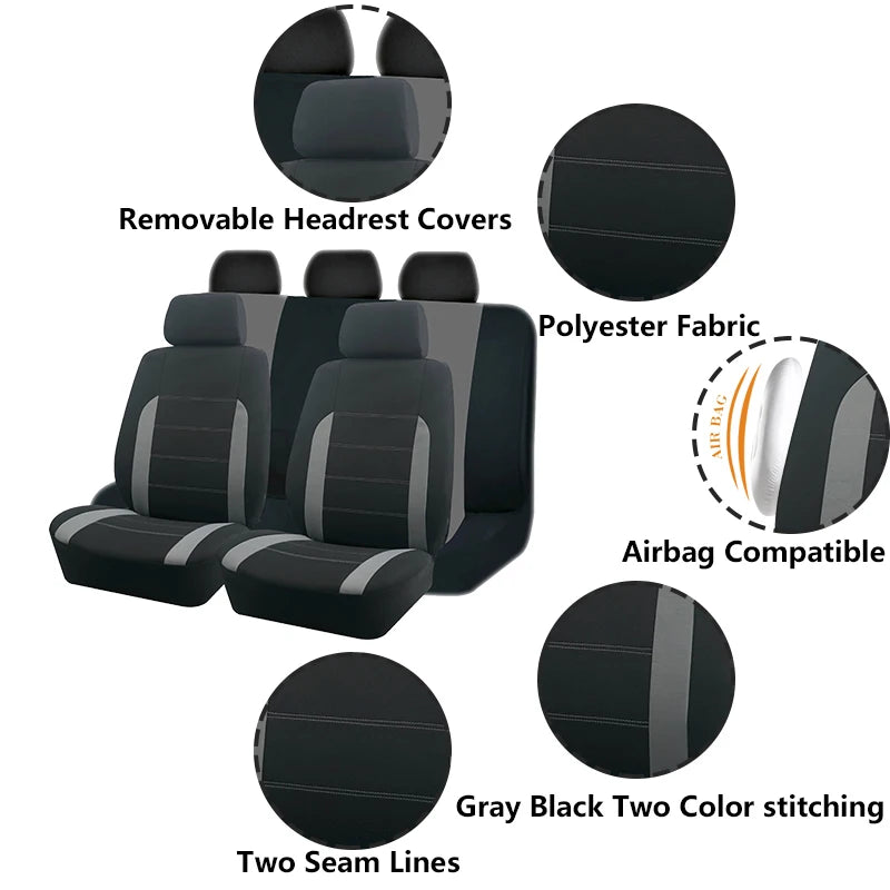 Fabric Car Seat Covers Universal Fit For Most Cars - DOFIBA