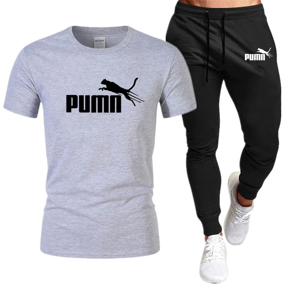 Cotton T-Shirt And Pants Set For Men - DOFIBA