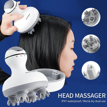 3D Waterproof Electric Scalp Head Massager - DOFIBA