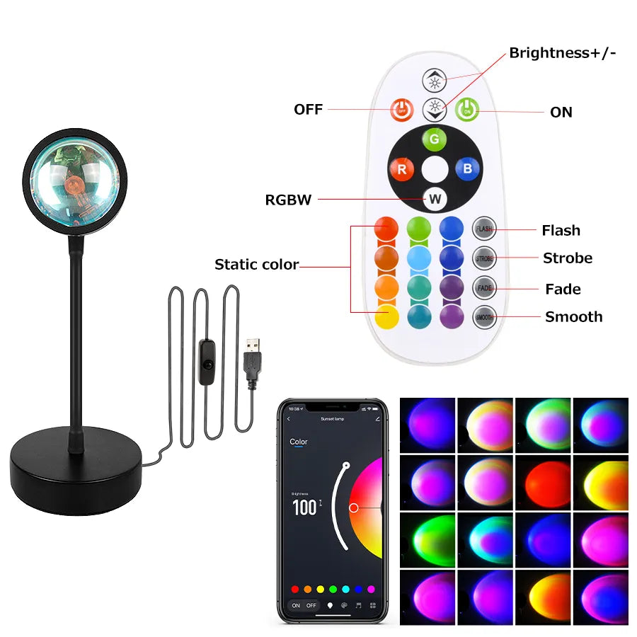 Smart Sunset Lamp Night Light Projector - DOFIBA