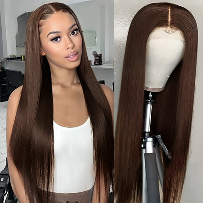 Chocolate Brown Lace Front Wigs For Women - DOFIBA