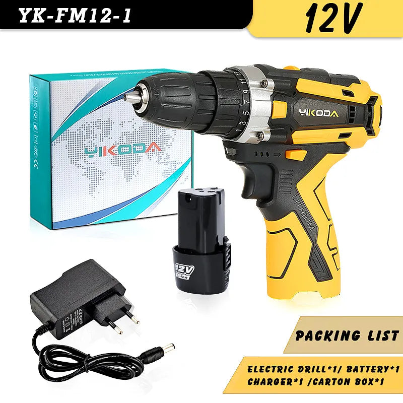 YIKODA Cordless Rechargeable Electric 2-Speed Drill - DOFIBA