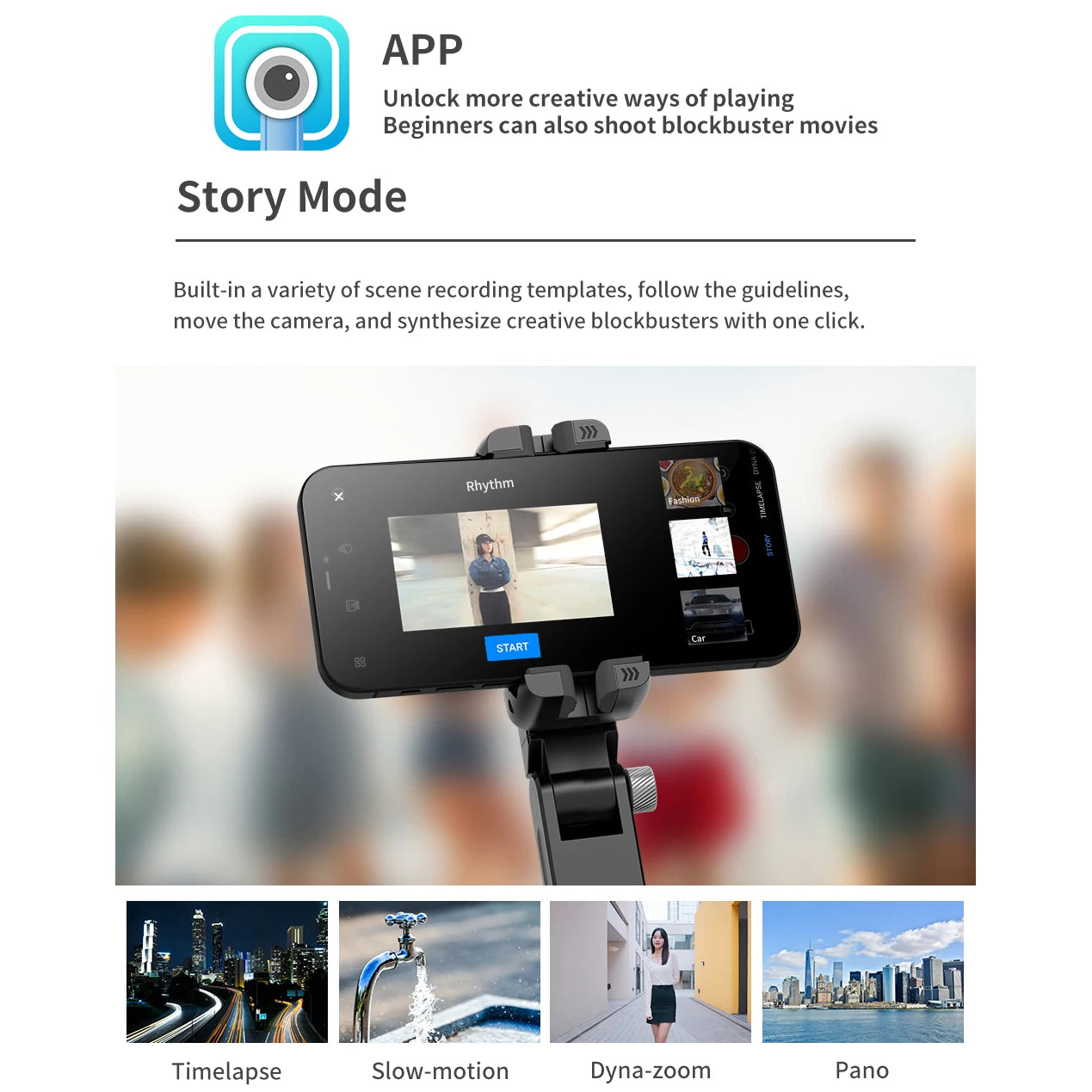 Handheld Gimbal Stabilizer Tripod  For iPhone Android