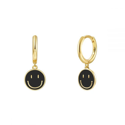 Black Zircon Earrings for Women Gold Plated - DOFIBA