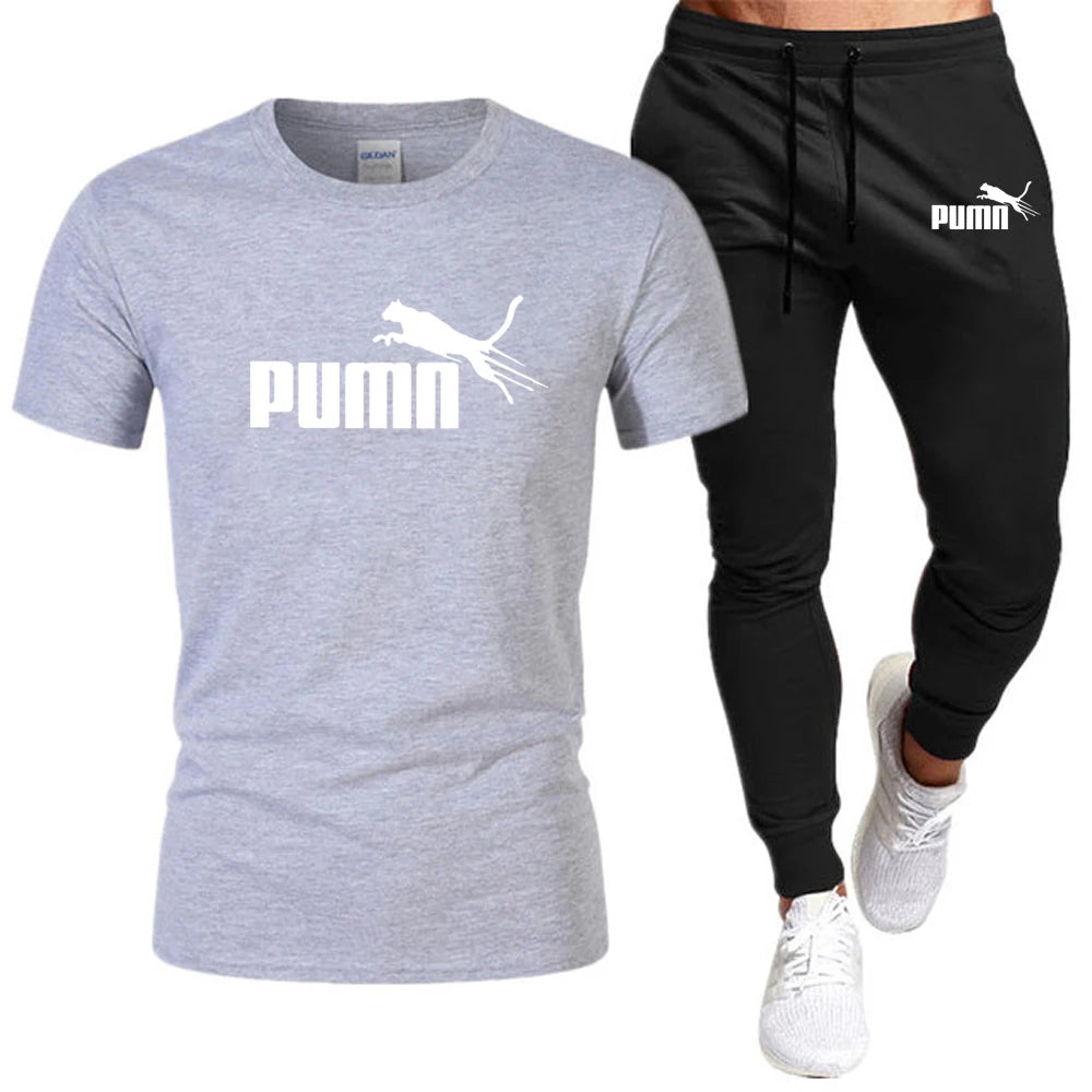 Cotton T-Shirt And Pants Set For Men - DOFIBA