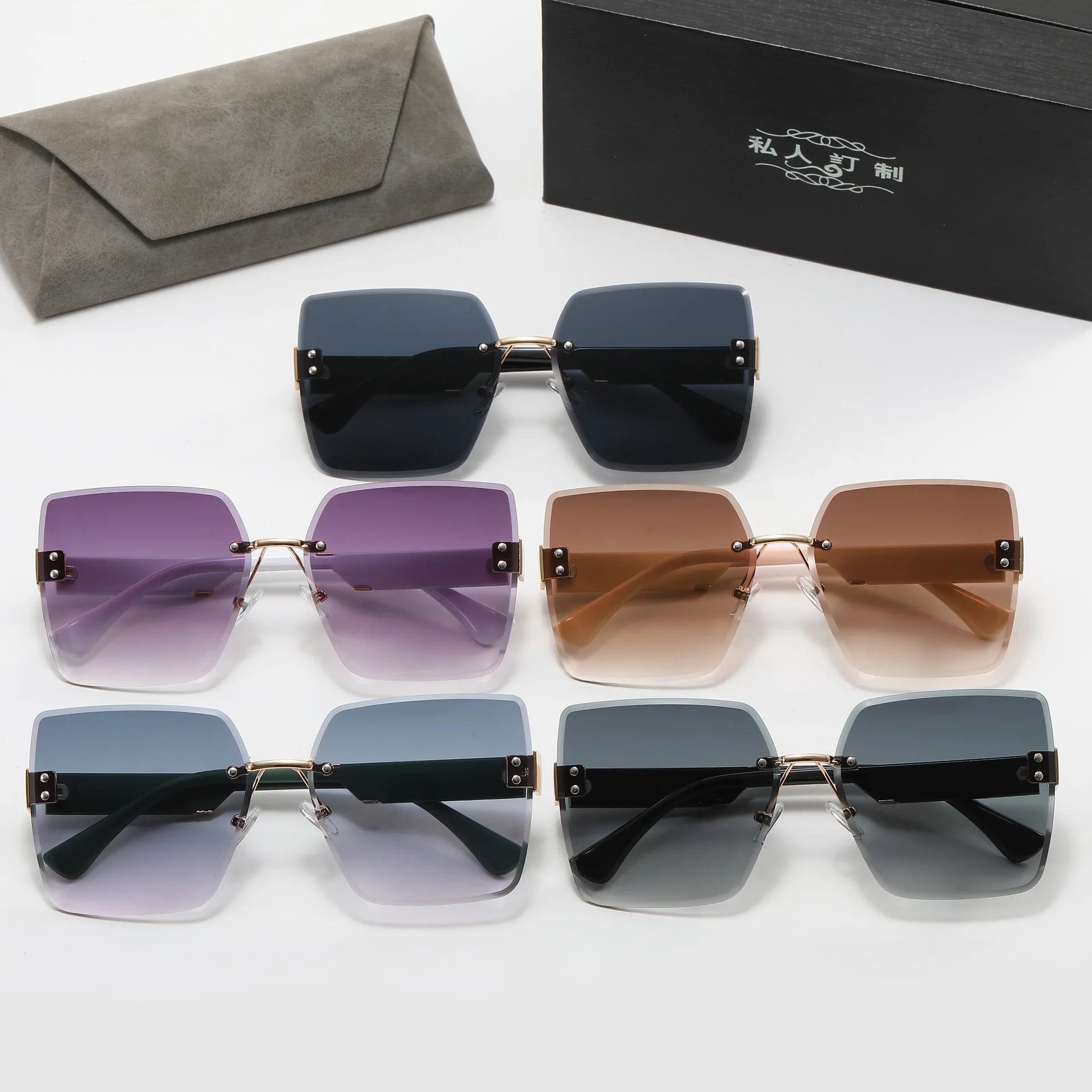 Rimless Square Sunglasses For Women - DOFIBA