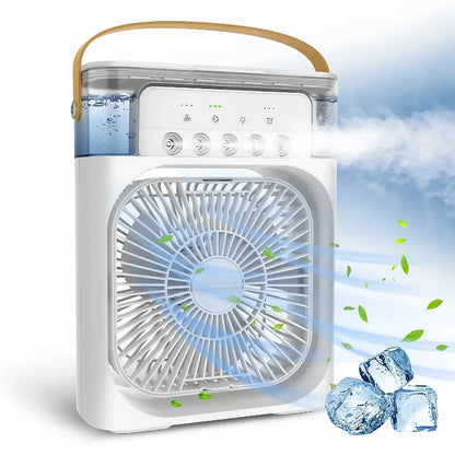 Portable 3 In 1 Fan AIr Conditioner LED Night Lights Humidifier