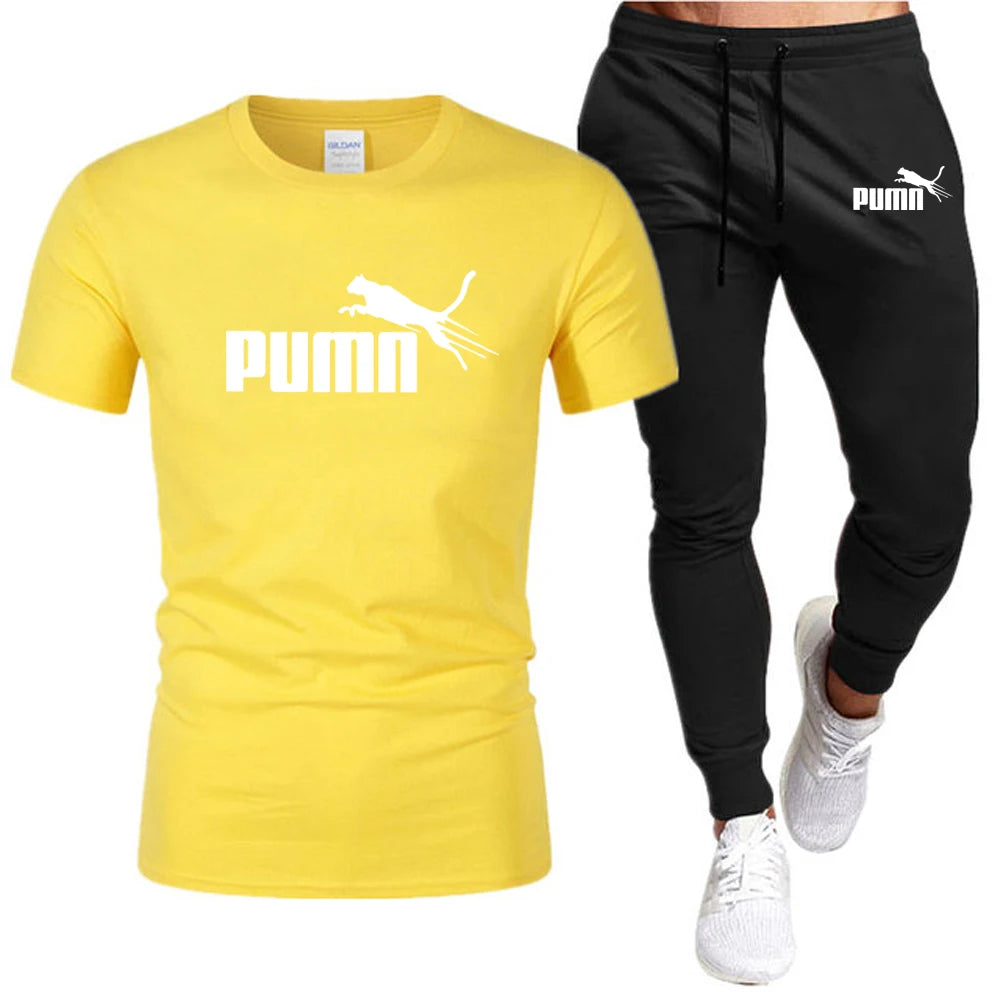 Cotton T-Shirt And Pants Set For Men - DOFIBA