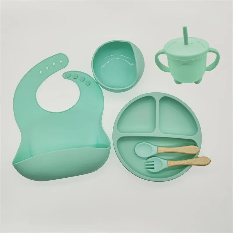 Children's Dishes Set Baby Silicone Tableware - DOFIBA