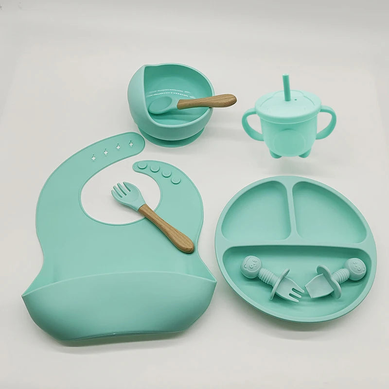 Children's Dishes Set Baby Silicone Tableware - DOFIBA