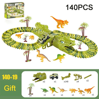 DIY Plastic Dinosaur Racing Track Set - DOFIBA