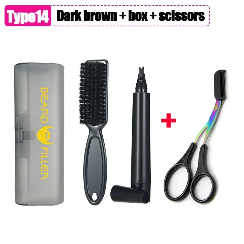 Waterproof Beard Pen Filler Pencil And Brush - DOFIBA