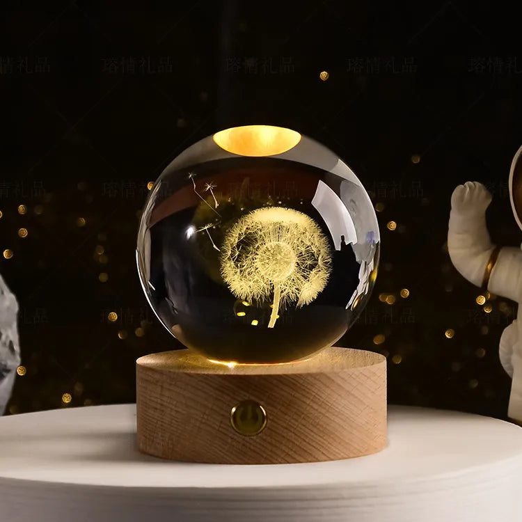 3D Crystal ball Crystal Planet Night Light - DOFIBA